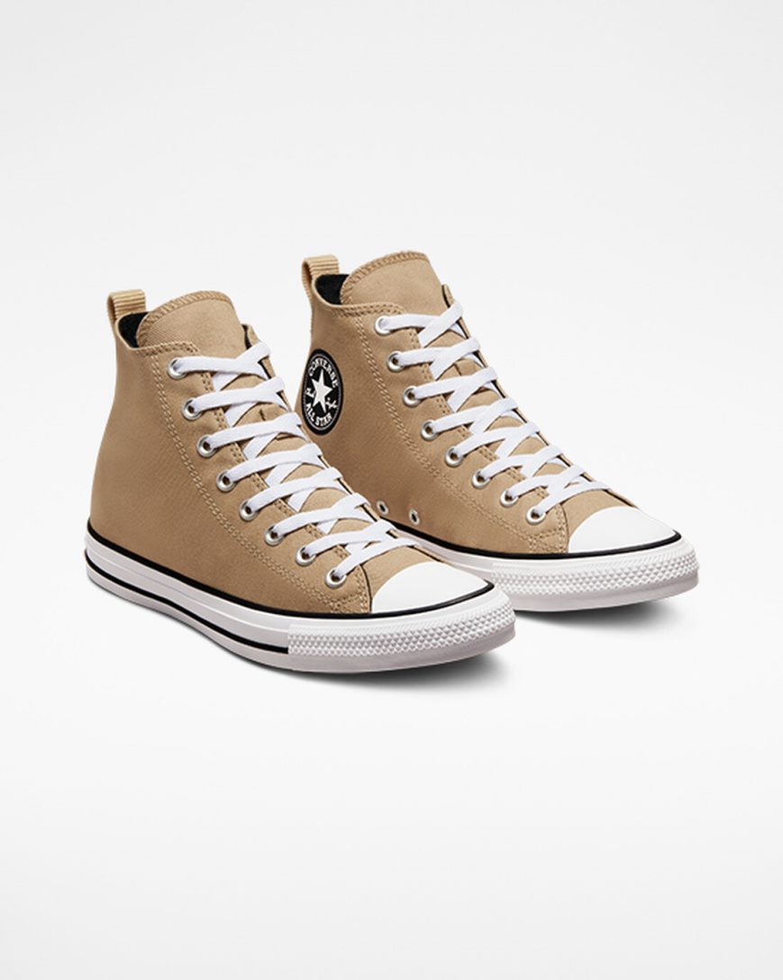 Tenis Converse Chuck Taylor All Star Woven Twill Cano Alto Masculino Caqui Pretas | PT D08973T